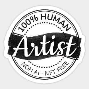 100% Human Artist Sticker